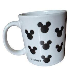 Disney Mickey Mouse Mug White Black Icon Silhouette Coffee Cup Ceramic Kitchen